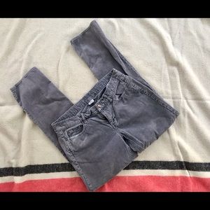J. Crew gray corduroy cigarette ankle pants Sz 28